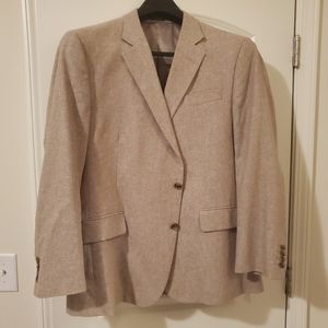 Men's tan/linen suit jacket, classic fit 46R